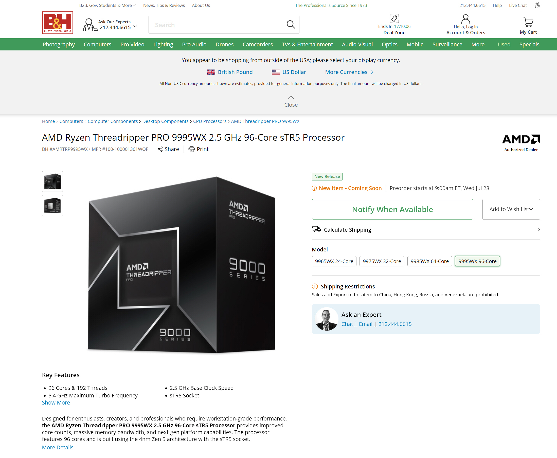 AMD ThreadRipper PRO 9995WX could sell for $13,000 — yes, it’s over 2x the price of the 96-core EPYC 9655 and I just wished Intel had a direct competitor