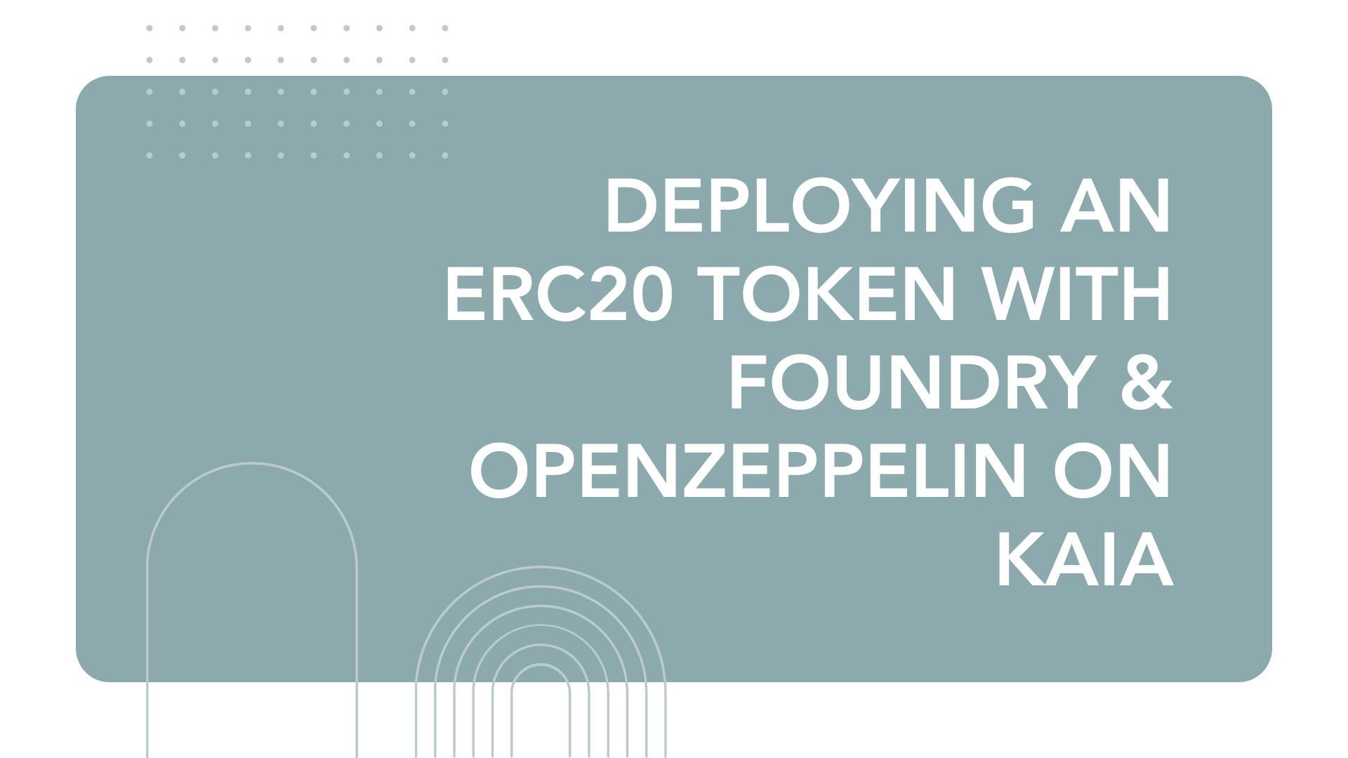 Deploying an ERC20 Token on Kaia Network