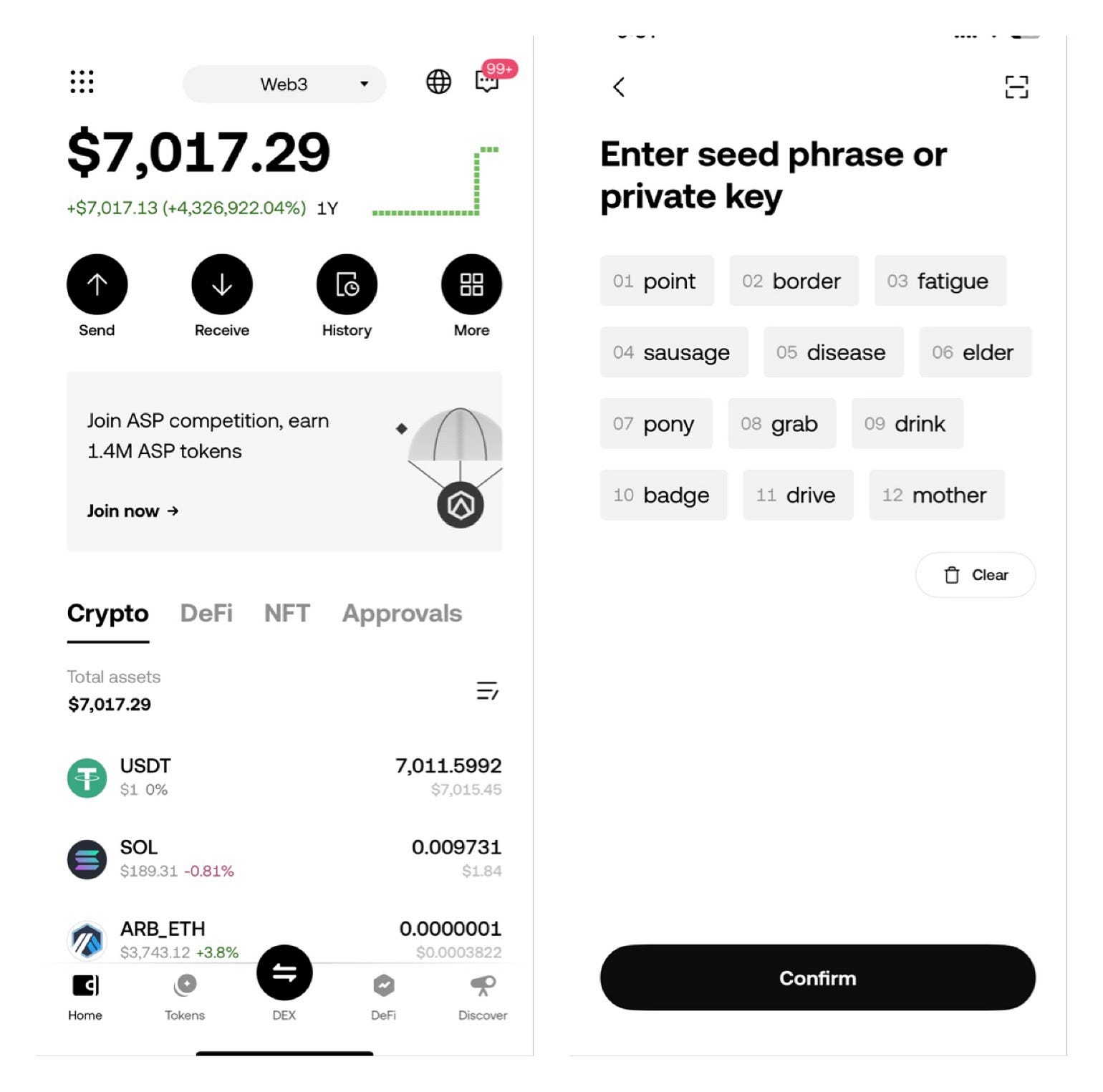 Gift payment 7,000 USDT Blockchain Trc20 for you u can use ( Okx walllet — Safepal wallet — Tron…