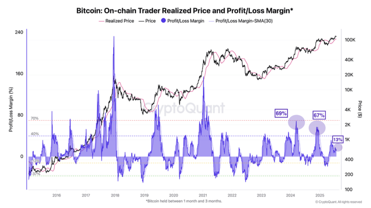 Short-Term Bitcoin Holders Only 13% in Profit—A Calm Before the Storm?