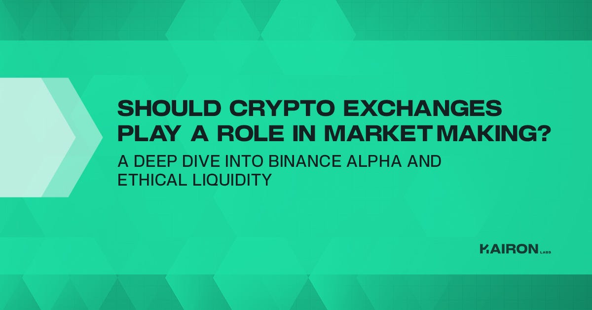 Should Crypto Exchanges Play a Role in Market Making?
