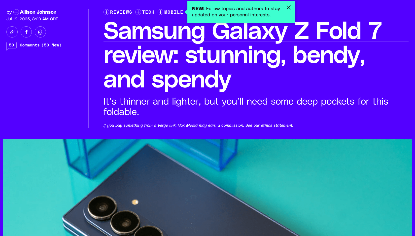The Verge Launches New Site Features Aimed at Deepening Audience Engagement and Announces New Editorial Newsletters