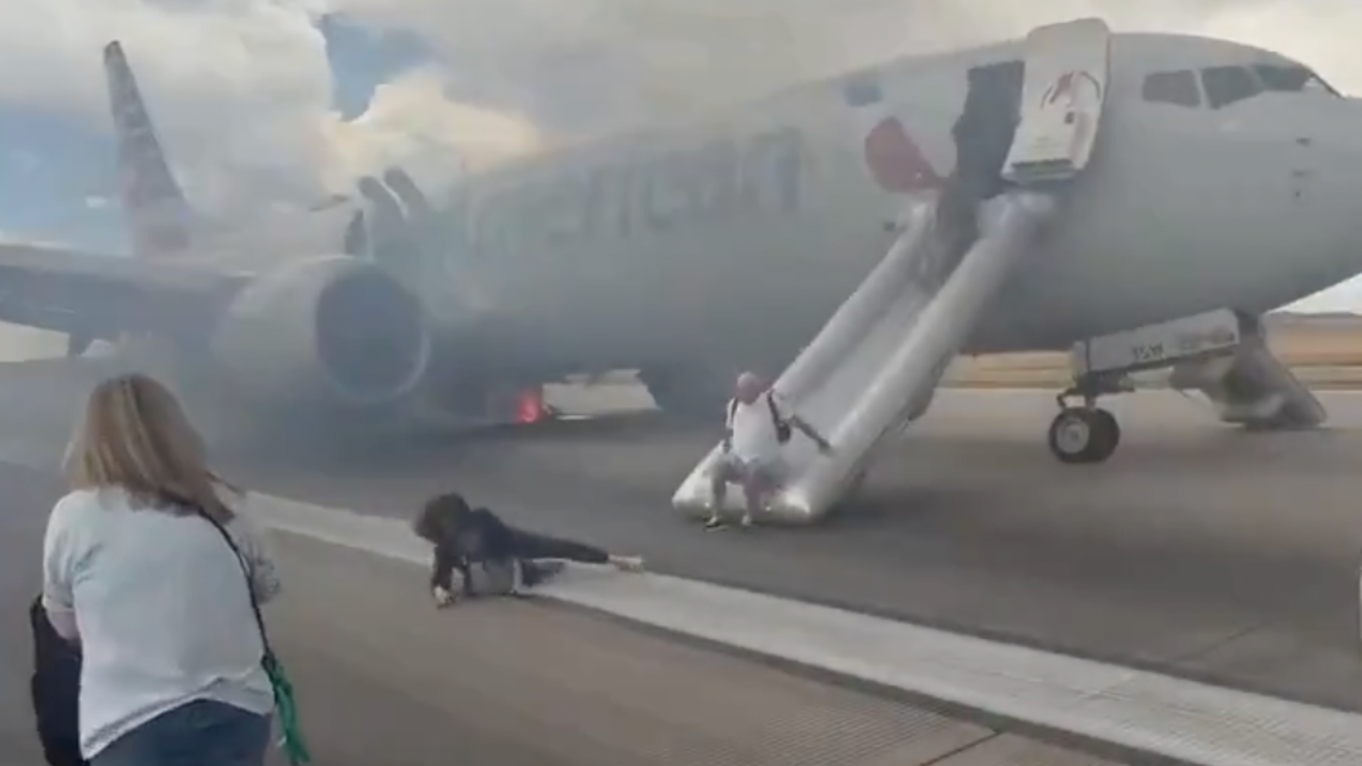 Video: American Airlines’ plane catches fire before takeoff, 173 passengers evacuated