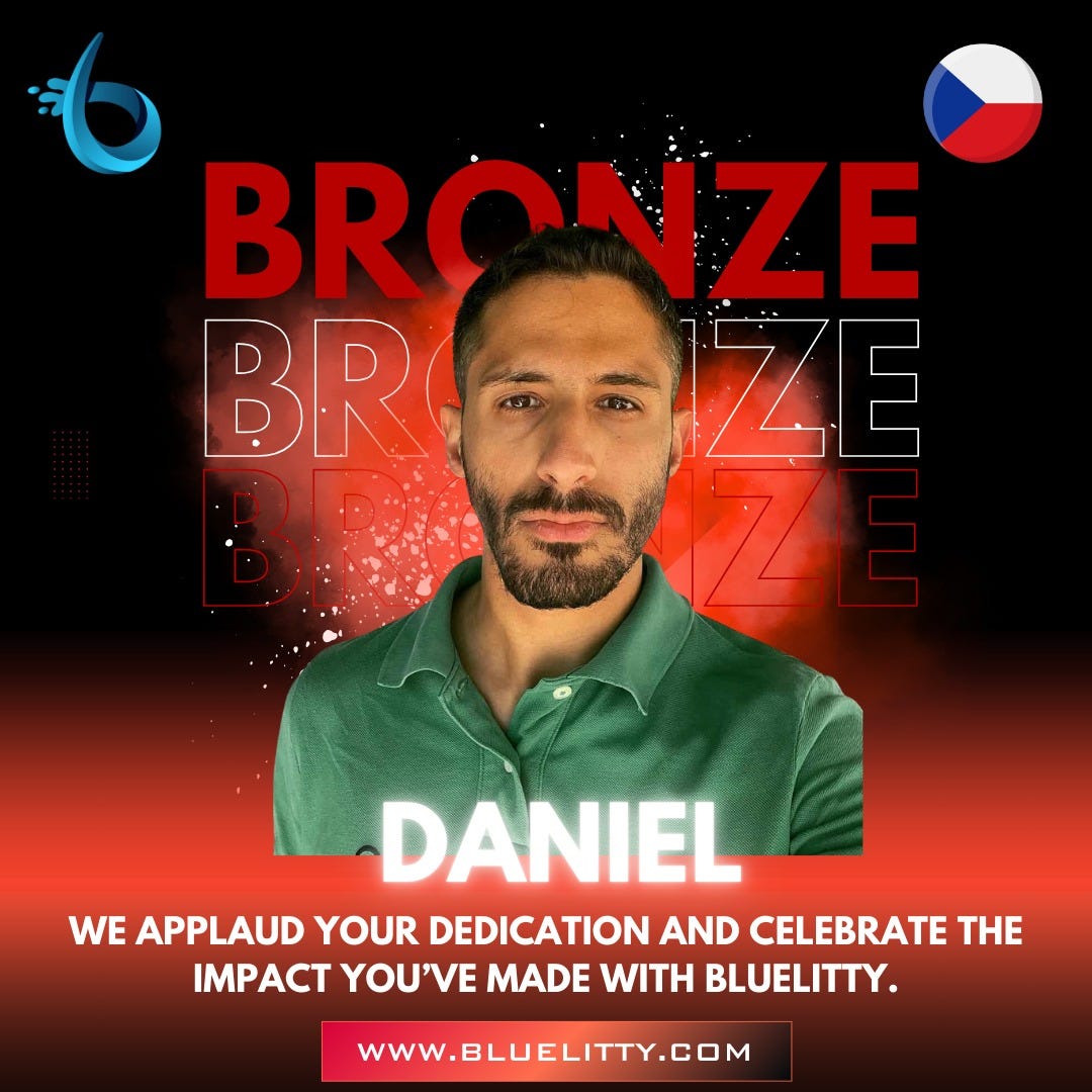 BlueLitty Milestone Alert! ✅ From Vision to Victory: Daniel Achieves Bronze Level!