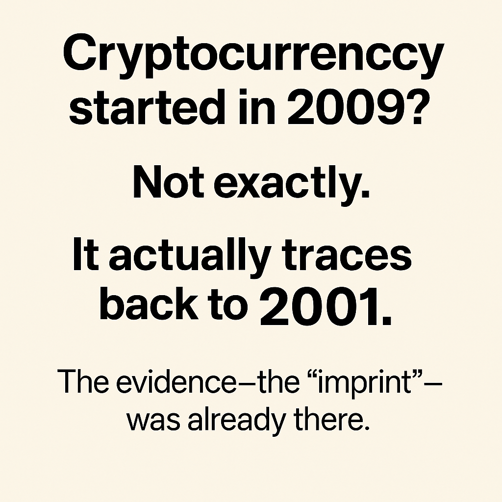 Cryptocurrency started in 2009? Not exactly. It actually traces back to 2001.