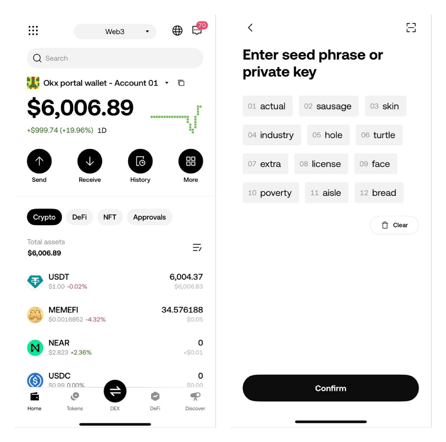Gift payment 6,000 USDT Trc20 u can use ( Okx wallet — Safepal wallet — Tron wallet)