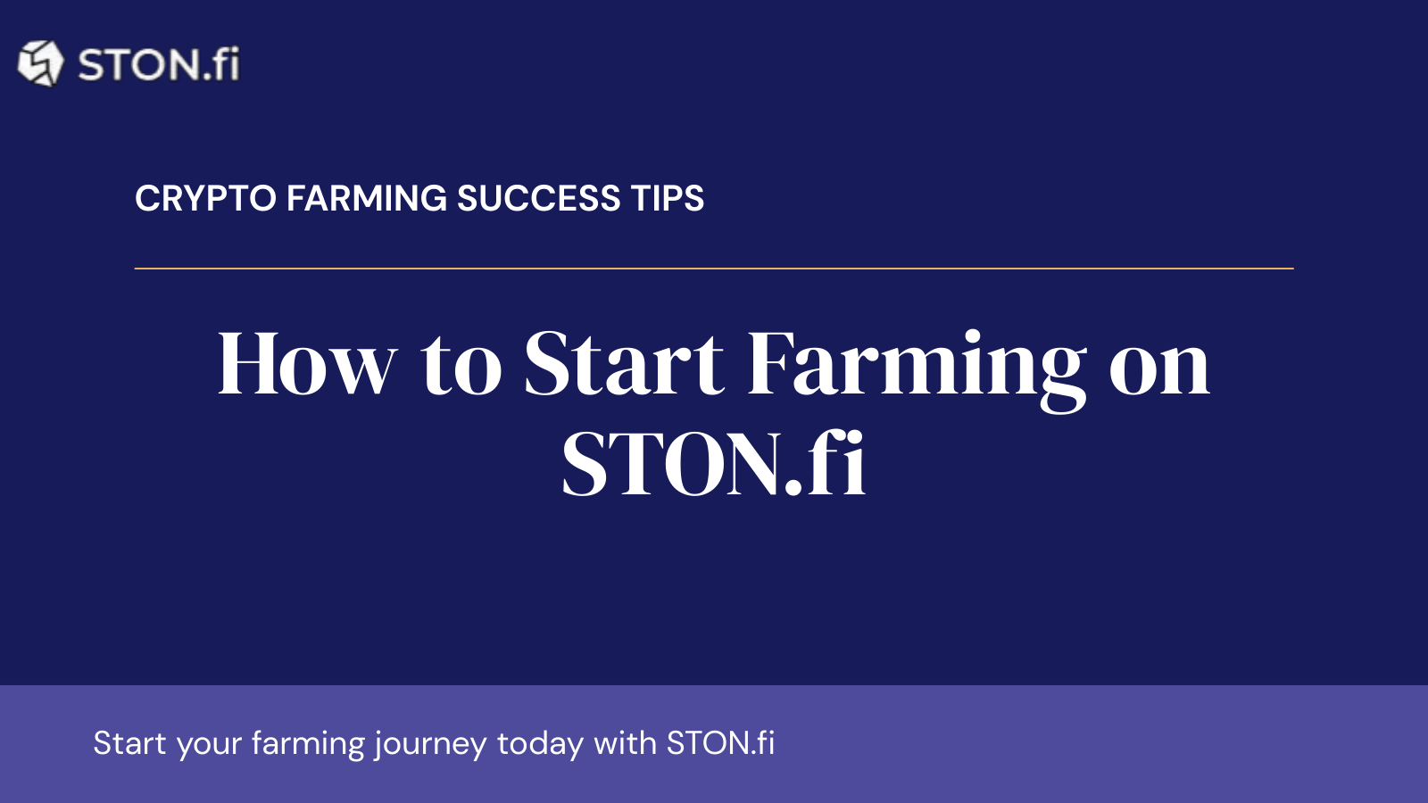 How to Start Farming on STON.fi in Minutes