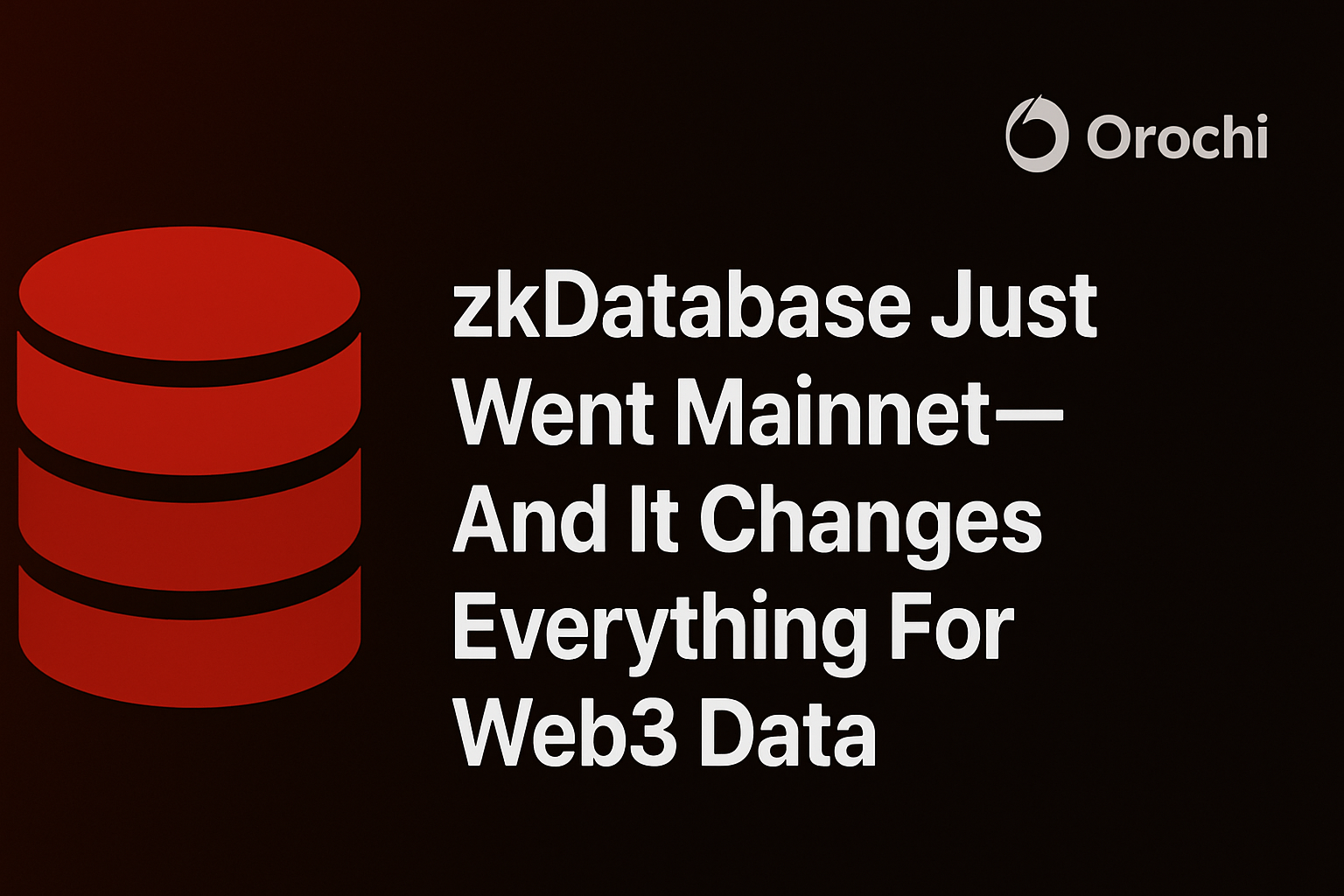 ZKDATABASE JUST WENT MAINNET AND IT CHANGES EVERYTHING FOR WEB3 DATA
