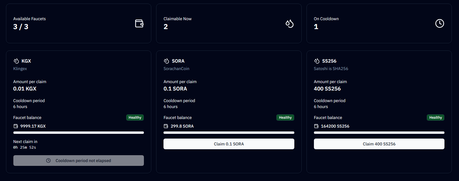 A faucet for SORA / SS256 has opened on KlingEx.