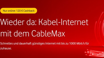 Anzeige: Schnelles Kabel-Internet mit 120 Euro Cashback bei Vodafone