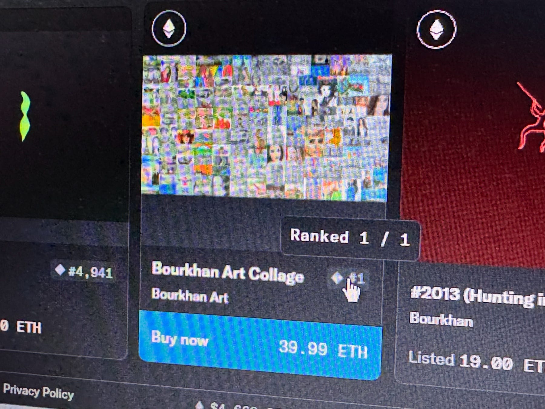 Bourkhan Art Collage: Ranked 1/1 on Etherscan and Minted as ERC-721