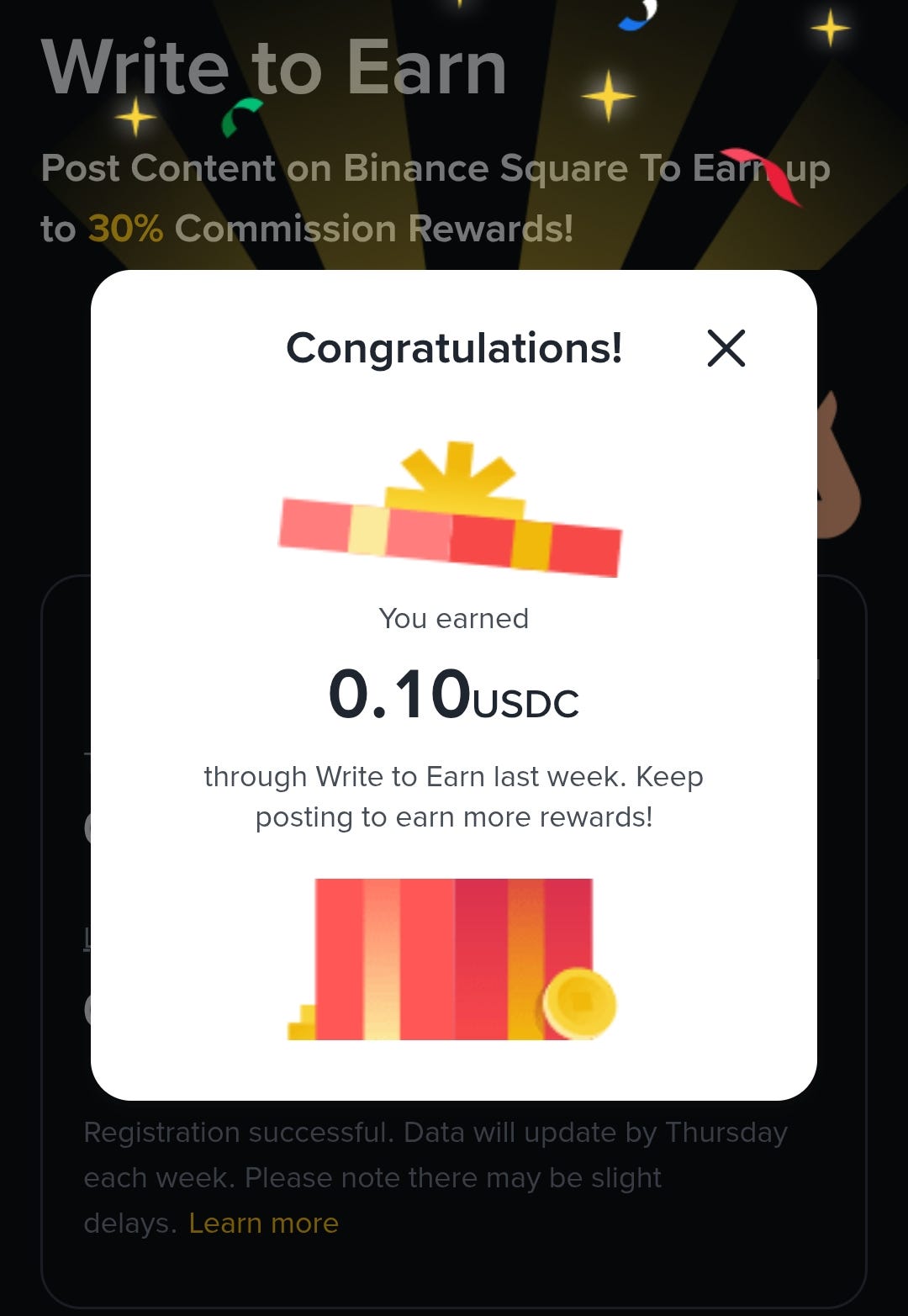 How I Earned My First Reward on Binance (0.10 USDC) – And How You Can Too!