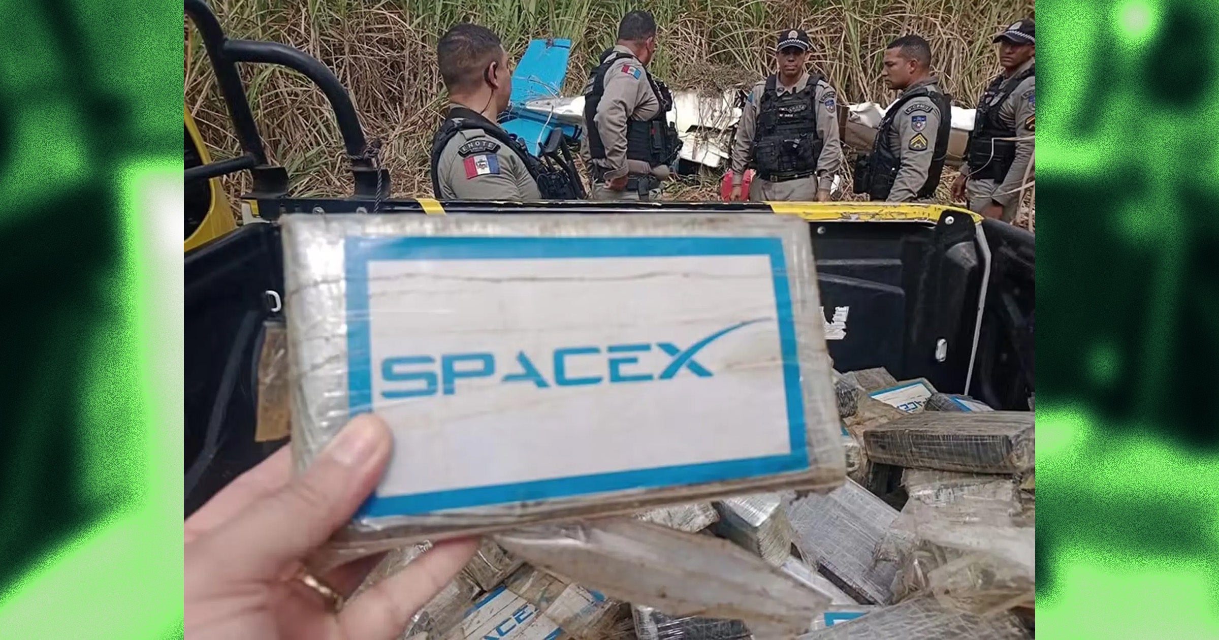 Police Puzzled by 180 Kilos of SpaceX-Branded Cocaine Found at Crash Site