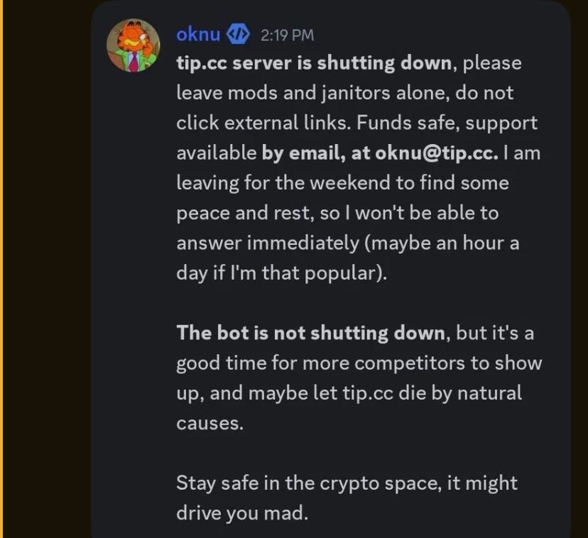 The tip.cc Server Has Shut Down
