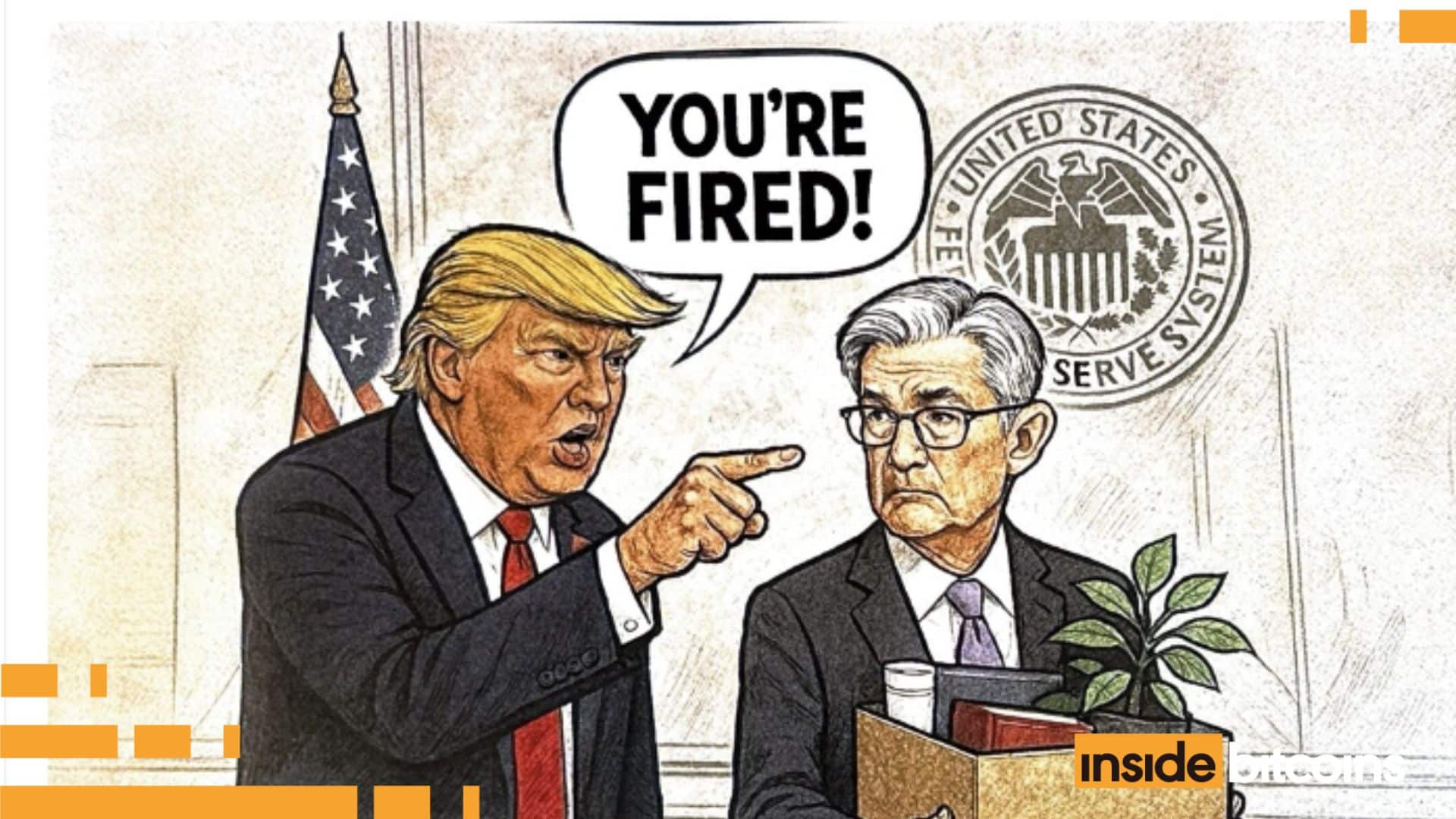 Trump Takes Aim At Fed Chair Jerome Powell With “You’re Fired” Cartoon