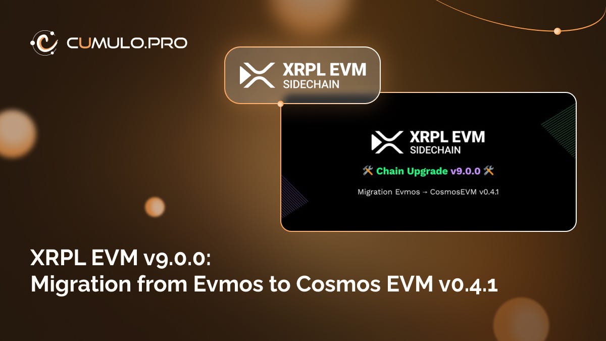 XRPL EVM v9.0.0: Migration from Evmos to Cosmos EVM v0.4.1