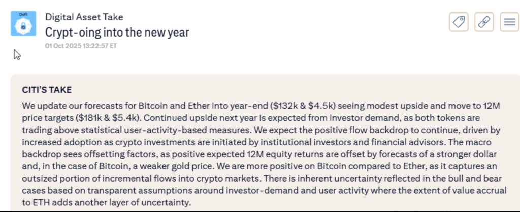 $231K Bitcoin? Citibank Issues Bold Short-Term Crypto Prediction