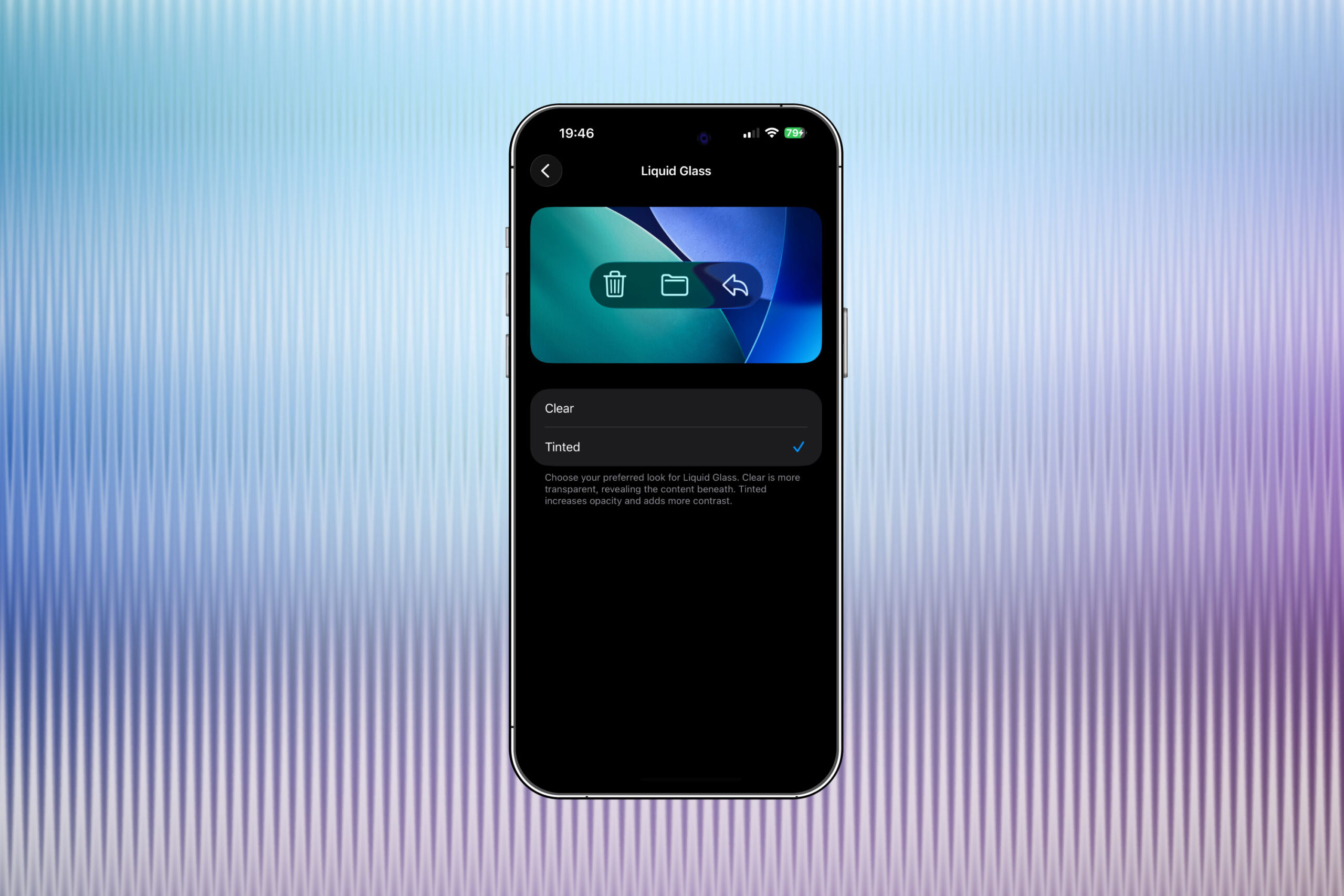 Apple adds a new toggle to make Liquid Glass less glassy