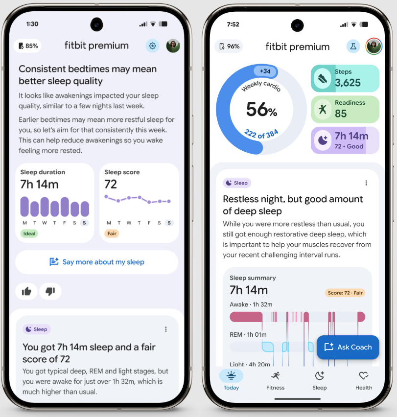 Google’s AI health coach will soon be available to some Fitbit Premium users