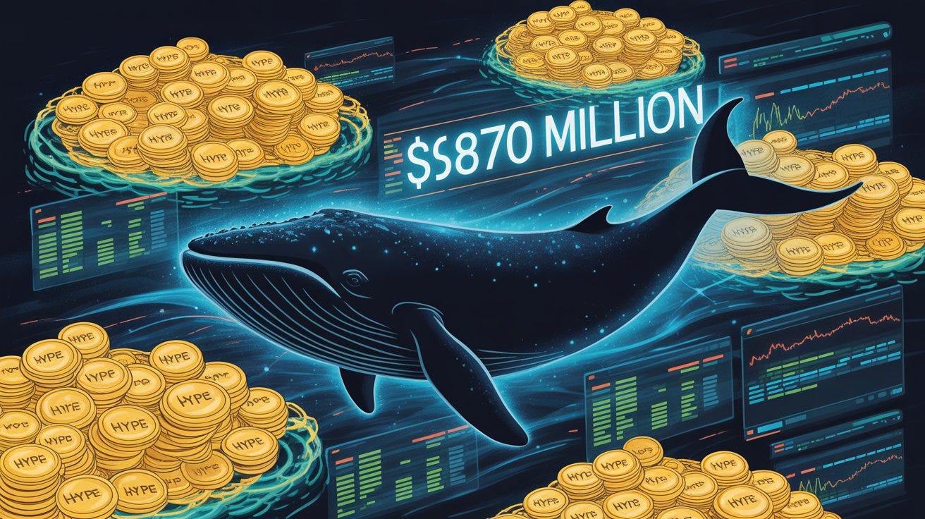 Hyperliquid Whale: Discovered a $870 Million HYPE Cluster