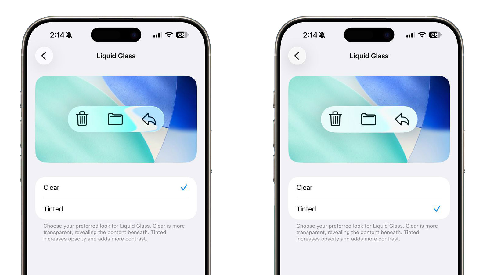 iOS 26.1 Beta 4 lets you make Liquid Glass frosted