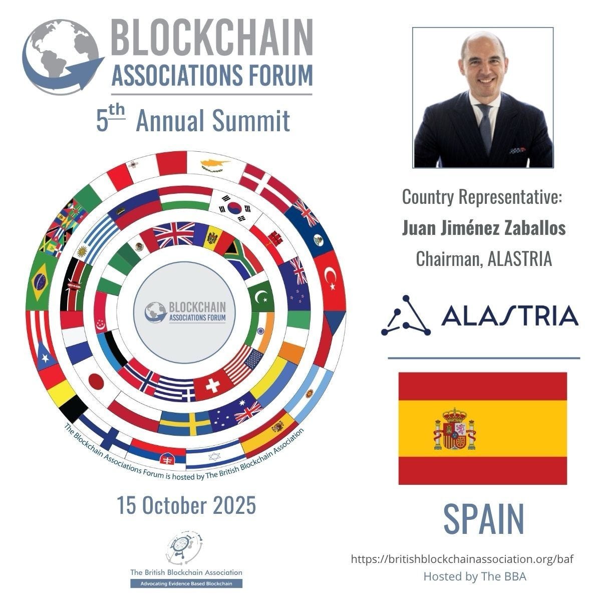 Spain to Join 51 Nations at the 5th Blockchain Associations Forum Summit