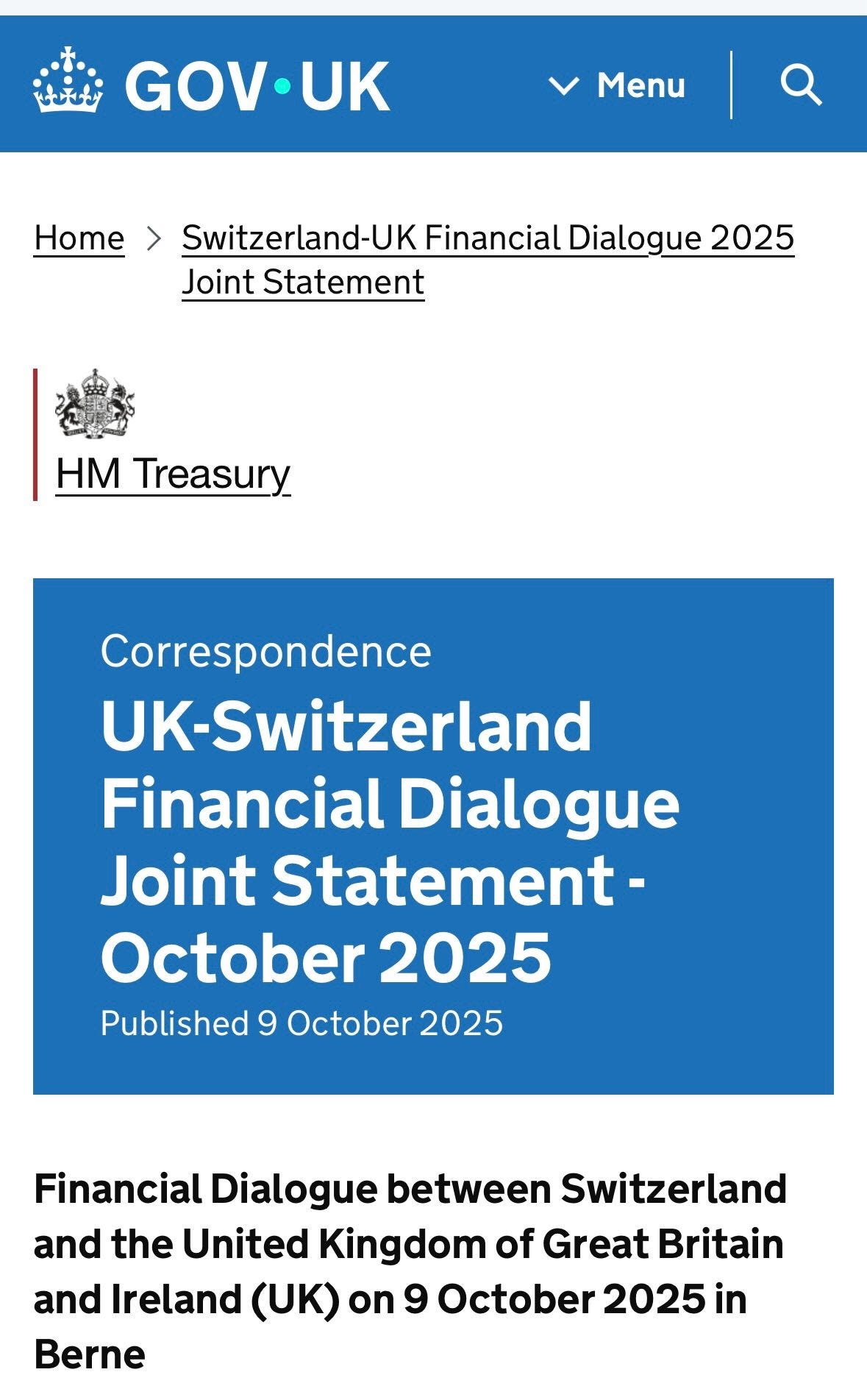 UK–Switzerland Financial Dialogue Focuses on Digital Assets and Blockchain Innovation