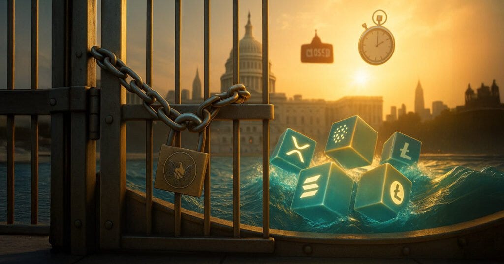US Government shutdown freezes SEC reviews, altcoin ETF floodgates remain shut