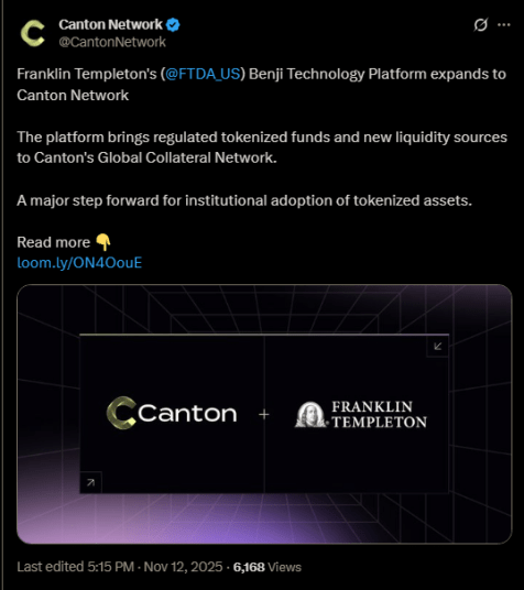 Best Crypto to Buy as Franklin Templeton Extends Benji to $6T Canton Network