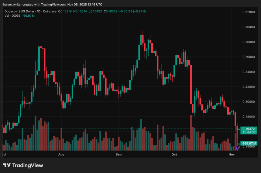 Dogecoin Faces Breakdown Risk Below $0.15 While Whales Exit and ETF Hype Fades