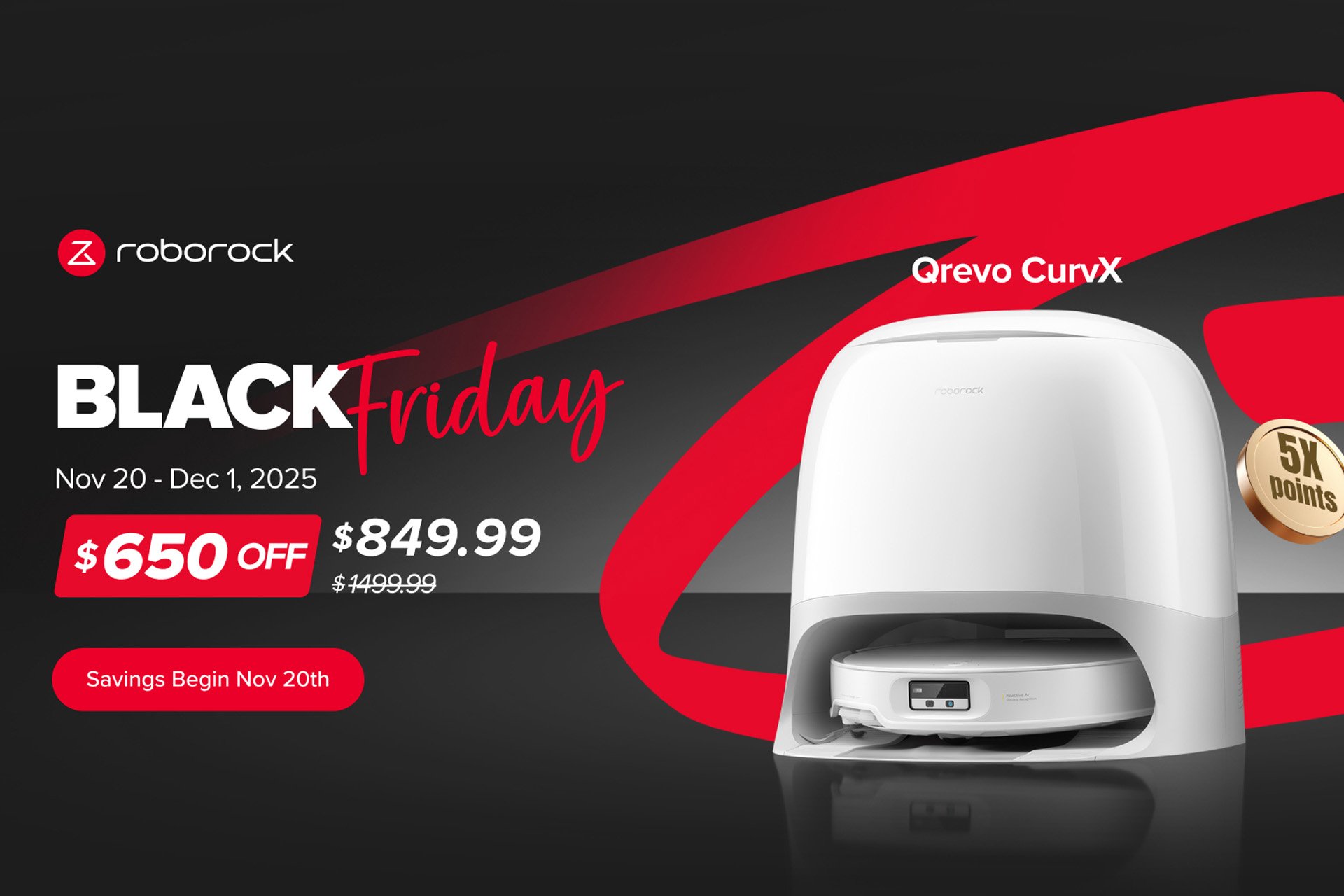 Roborock Drops Major Black Friday Deal, Now Selling Latest Qrevo CurvX Robot Vacuum for 43% Off