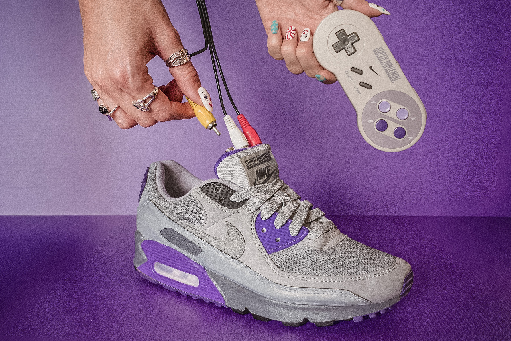 You can play classic Nintendo games on these custom SNES-inspired Nike sneakers