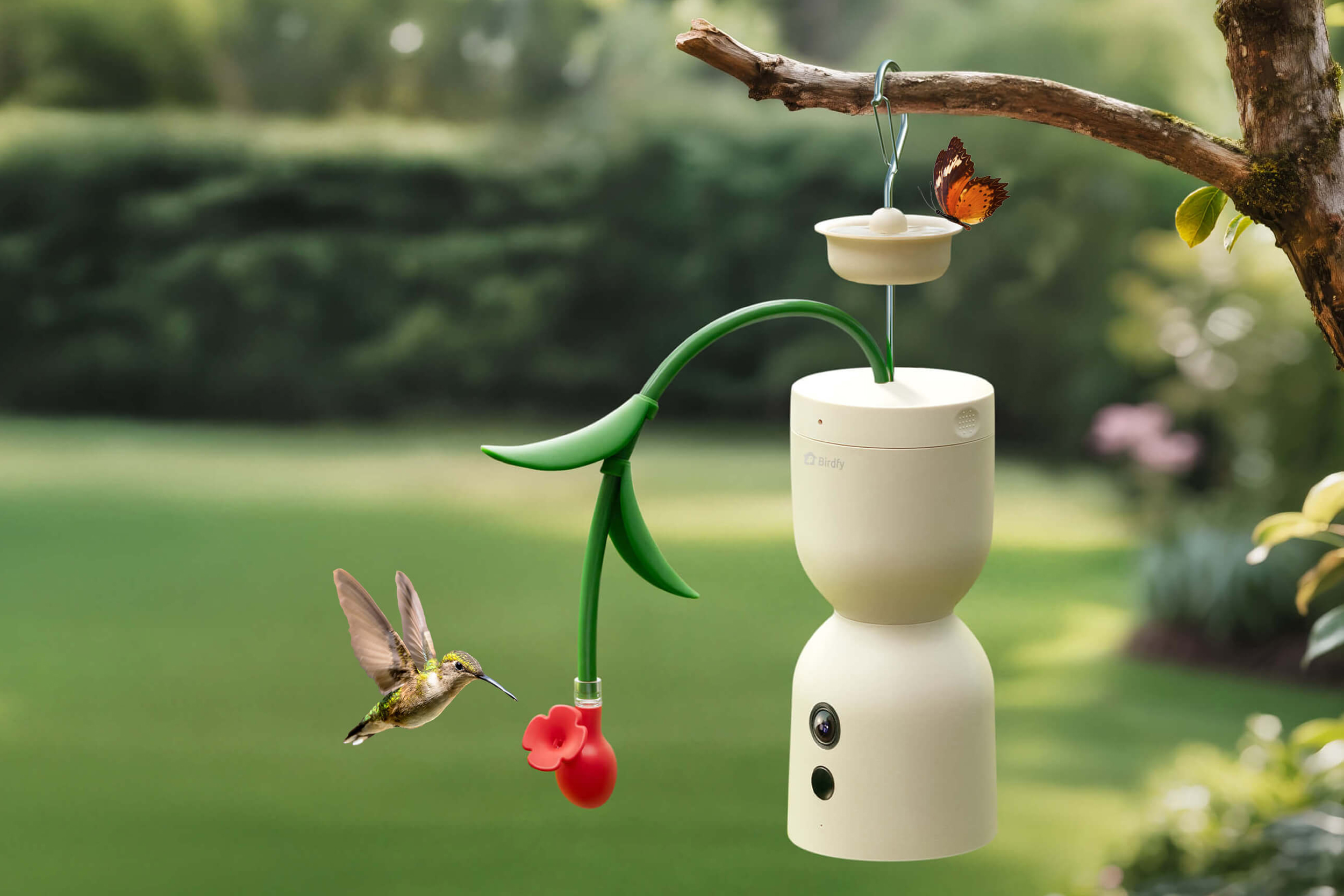 Birdfy’s Hum Bloom captures 120fps slow motion footage of hummingbirds