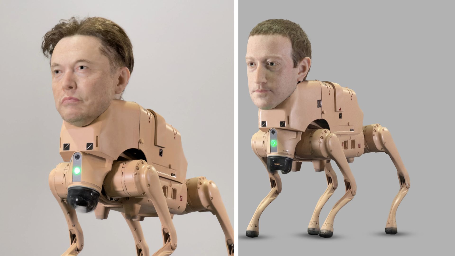 Bizarre robot dogs with faces of Elon Musk, other billionaires go viral at US art fair