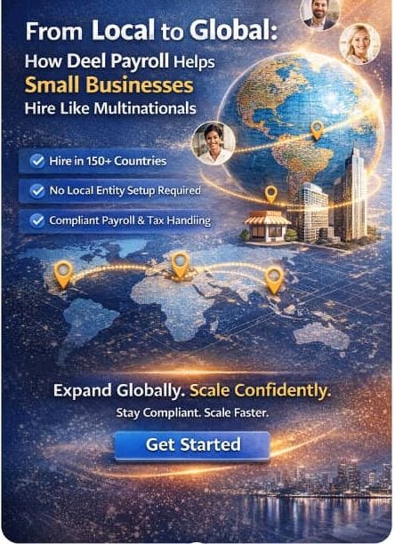 From Local to Global: How Deel Payroll Helps Small Businesses Hire Like Multinationals.