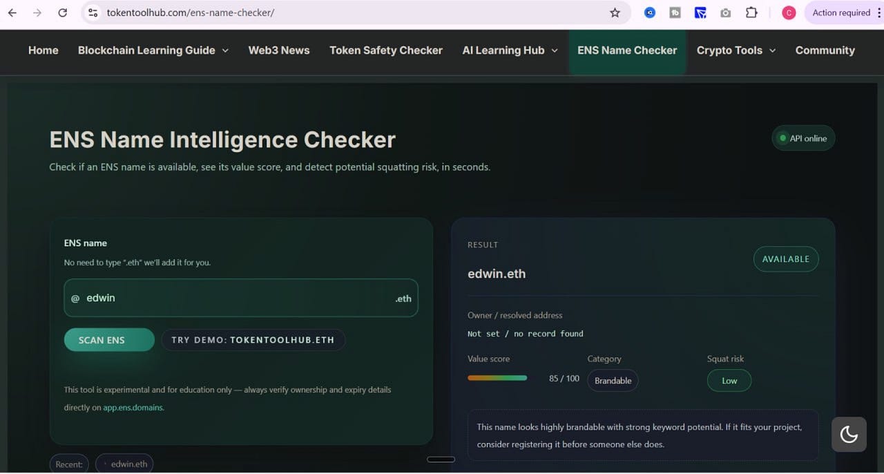 Introducing the ENS Name Intelligence Checker
