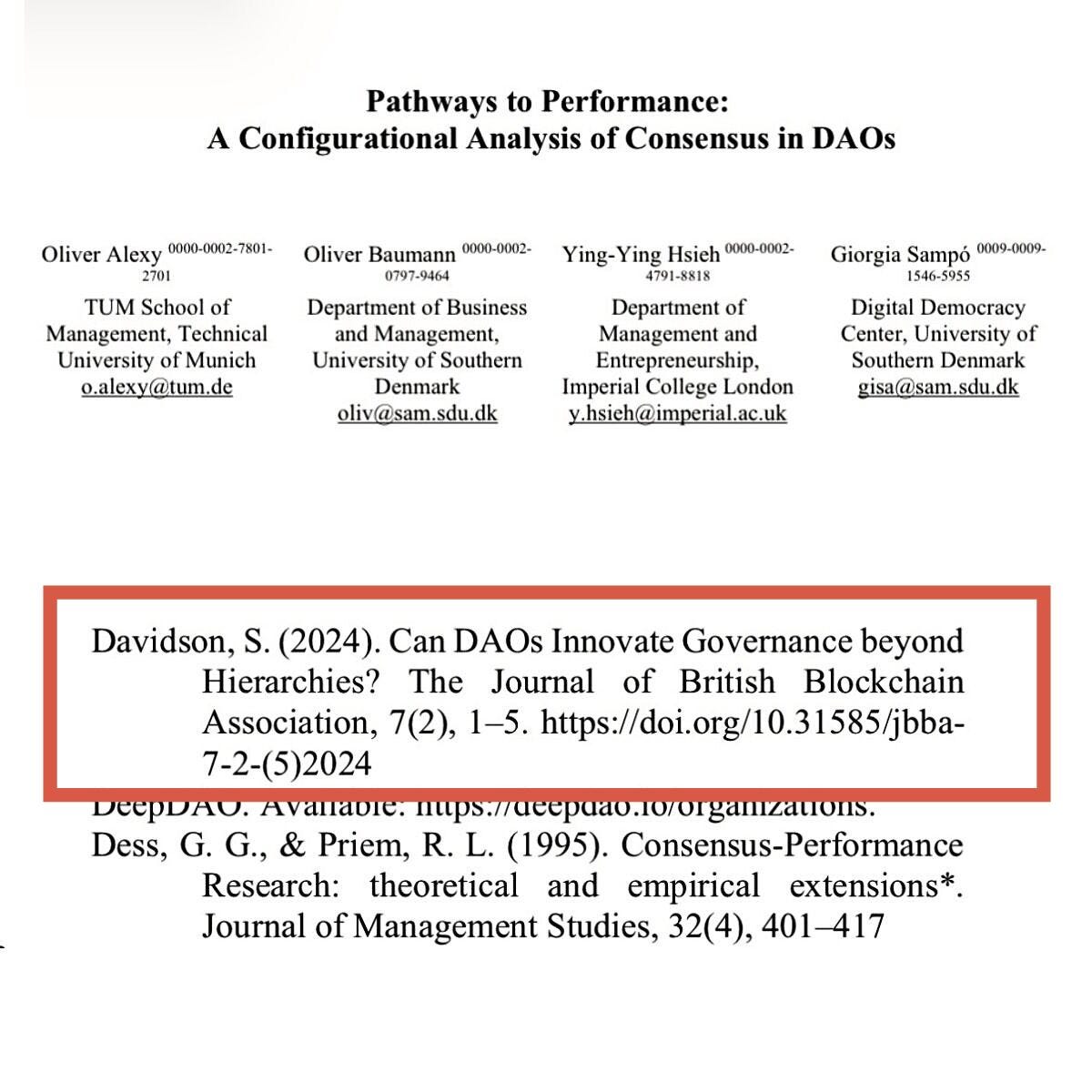 JBBA Research on DAOs Gains New Citations from Imperial College London, TUM School of Management…