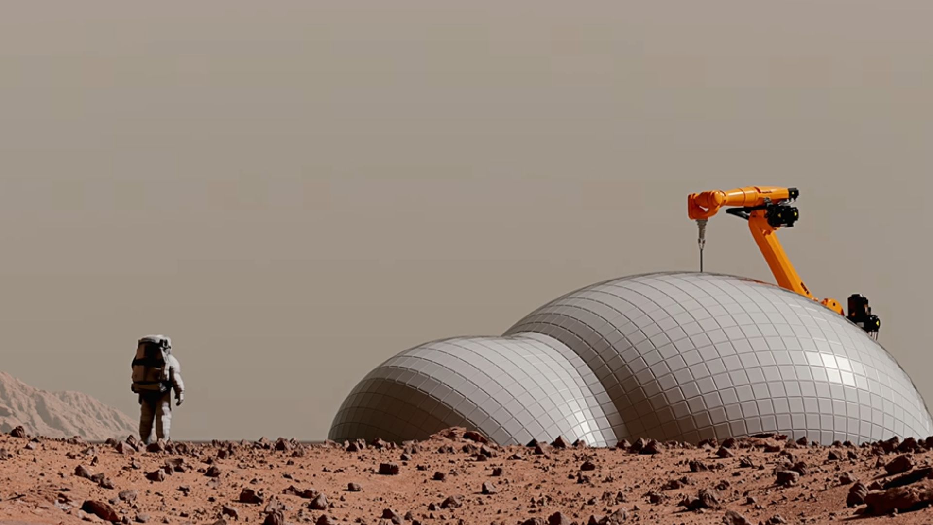 Single string pull turns flat designs into 3D structures for modular space habitats