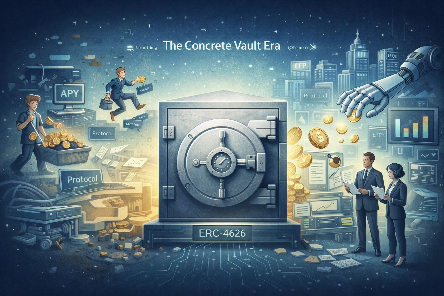 The Concrete Vault Era represents DeFi’s evolution from manual yield farming and fragmented…