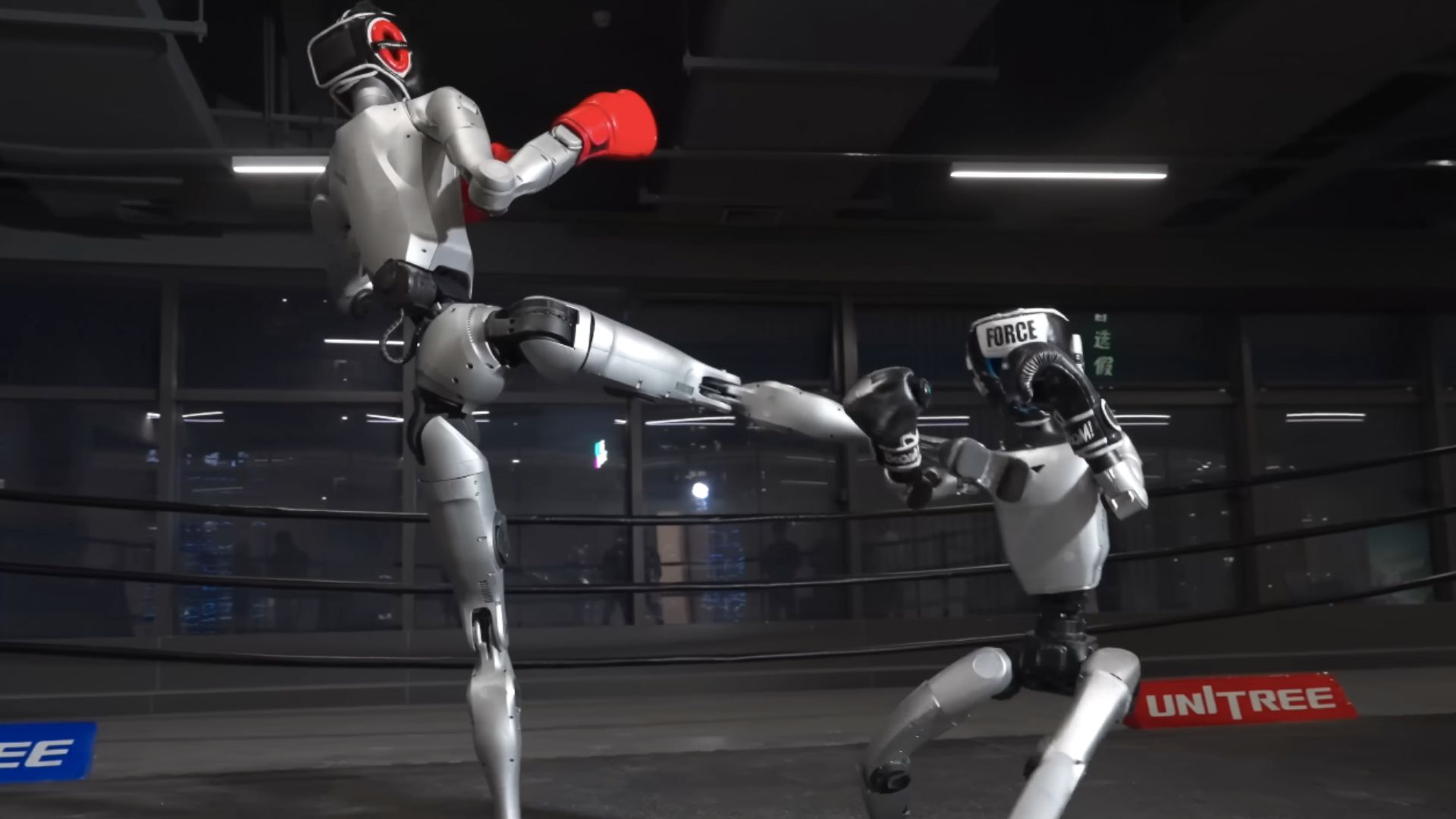 Video: Unitree’s six-foot humanoid robot knocks out rival bot in boxing match