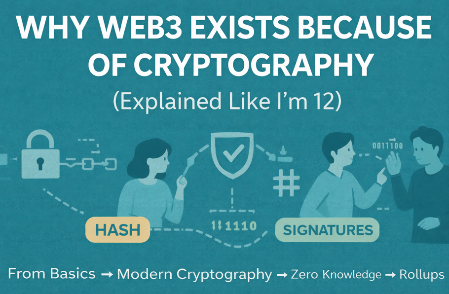 Why Web3 Exists Because of Cryptography (Explained Like I’m 12)