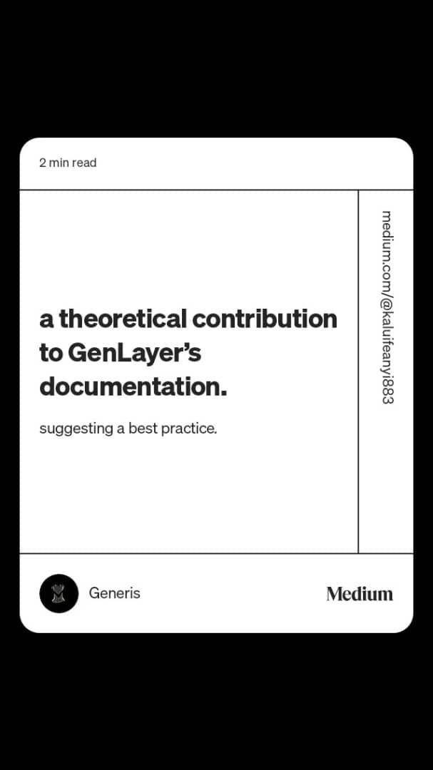 a theoretical contribution to GenLayer’s documentation.