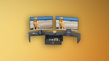 Anzeige: Monitorständer mit Schublade für unter 30 Euro bei Amazon