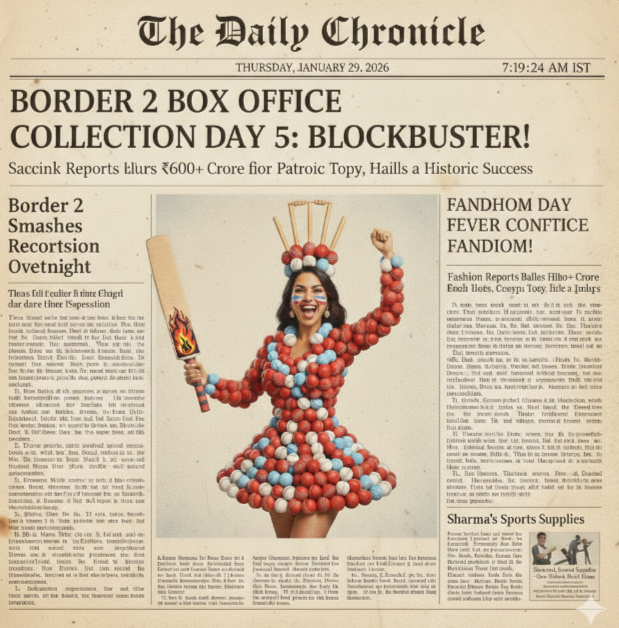 Border 2 Box Office Collection Day 5: Blockbuster Storm — A Historic Run Redefining Bollywood War…