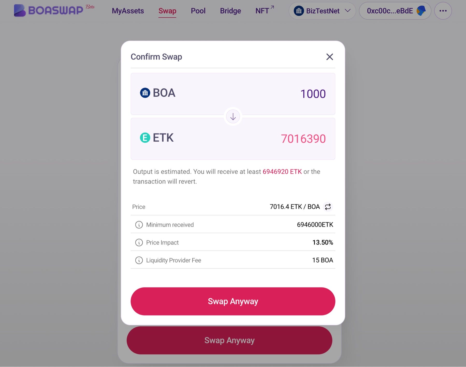 BOSAGORA (BOA) Token Swap