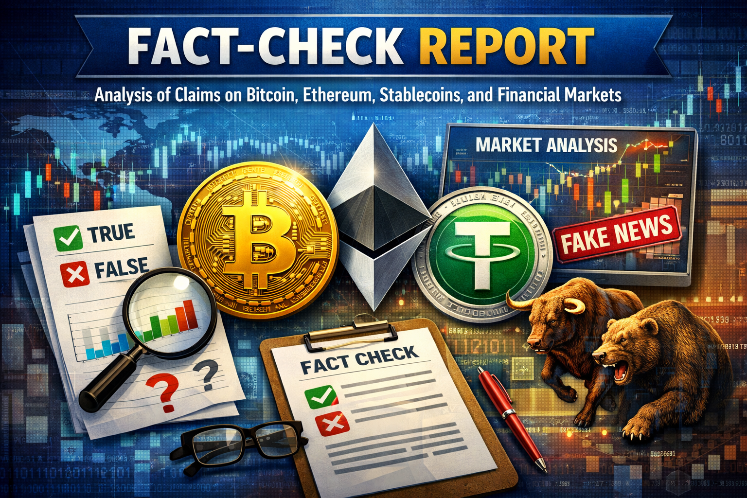 Fact-Check Report: Analysis of Claims on Bitcoin, Ethereum, Stablecoins, and Financial Markets