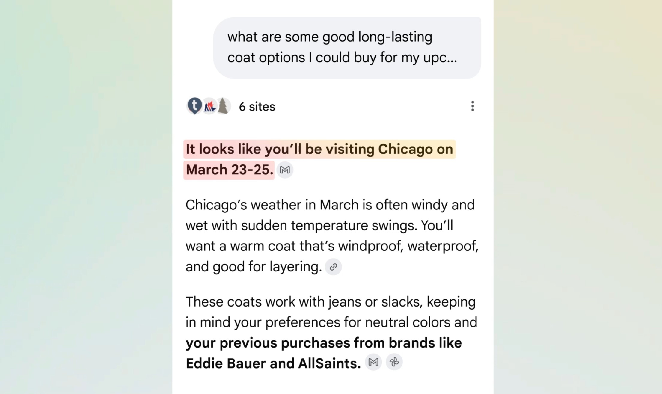 Google Search AI Mode can use Gmail and Photos to get to know you
