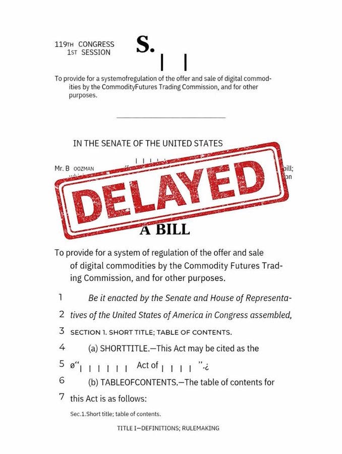 THE CRYPTO MARKET STRUCTURE BILL WAS DELAYED BECAUSE OF BIG BANKS.