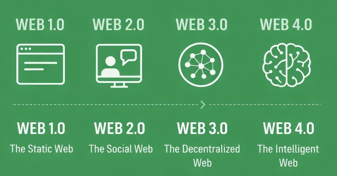 The Evolution of the Web: From Static Pages to Intelligent & Decentralized Systems