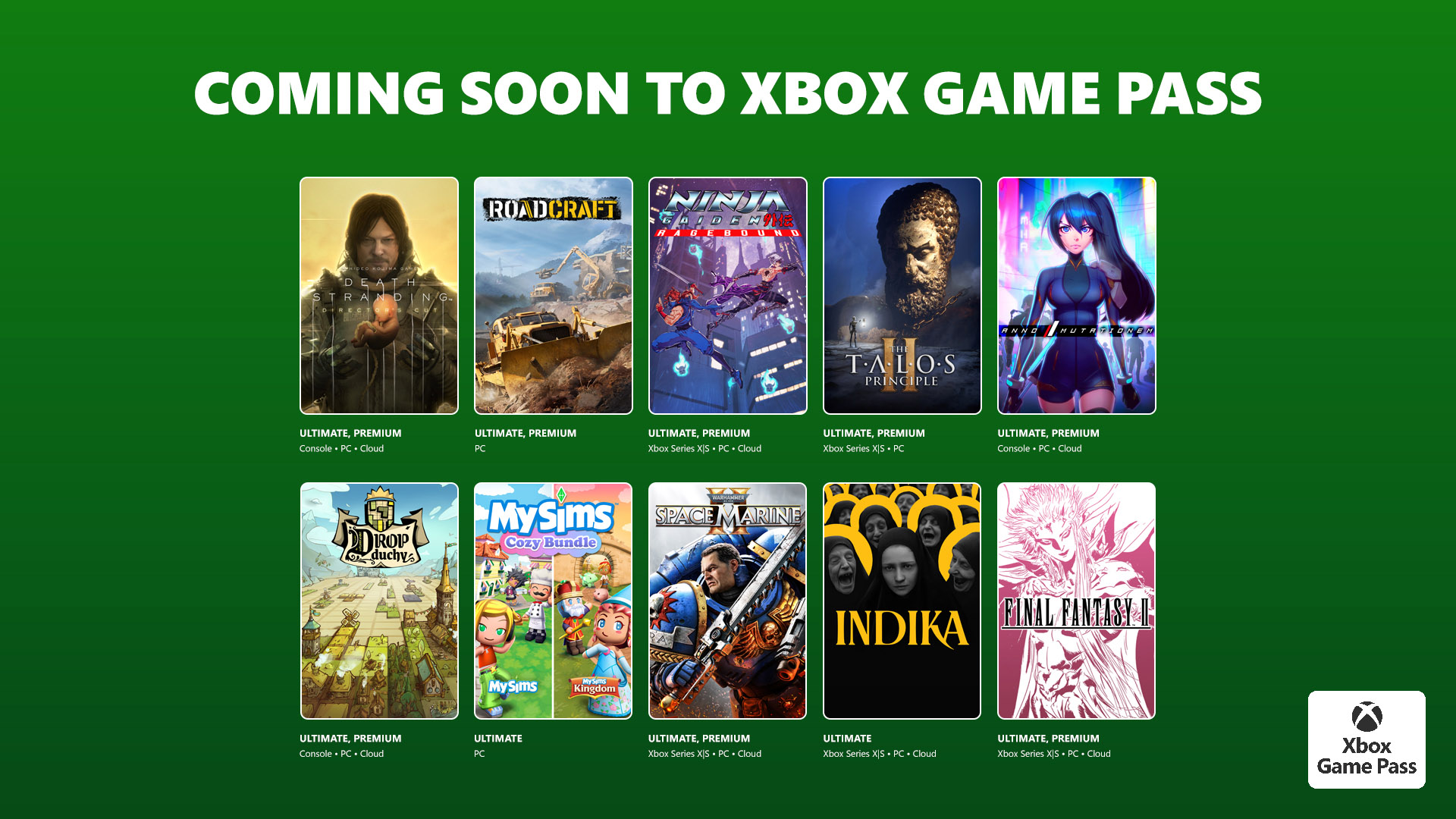 Xbox Game Pass adds Death Stranding DC, Ninja Gaiden, Talos Principle 2 and more